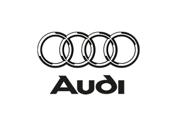 Audi logo with four interlocking rings.