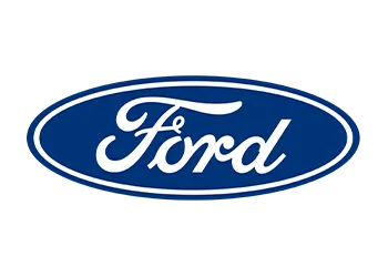 Ford logo with blue oval background.