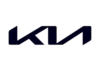 KIA automotive company logo in blue and white
