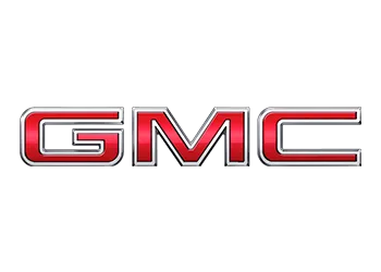 GMC company logo in silver and red colors.